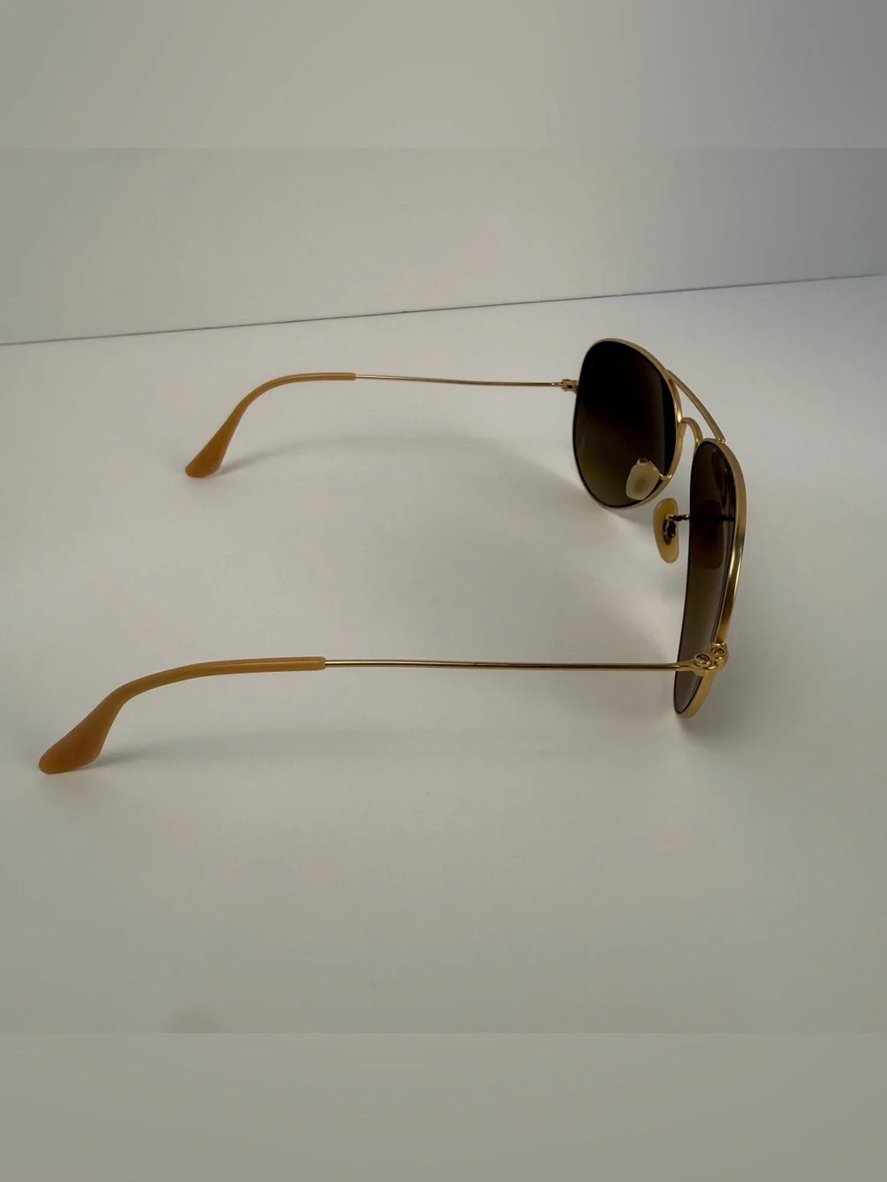 Ray-Ban 3035 Matte Gold Aviator Large Sunglasses with Brown Gradient Lenses 58